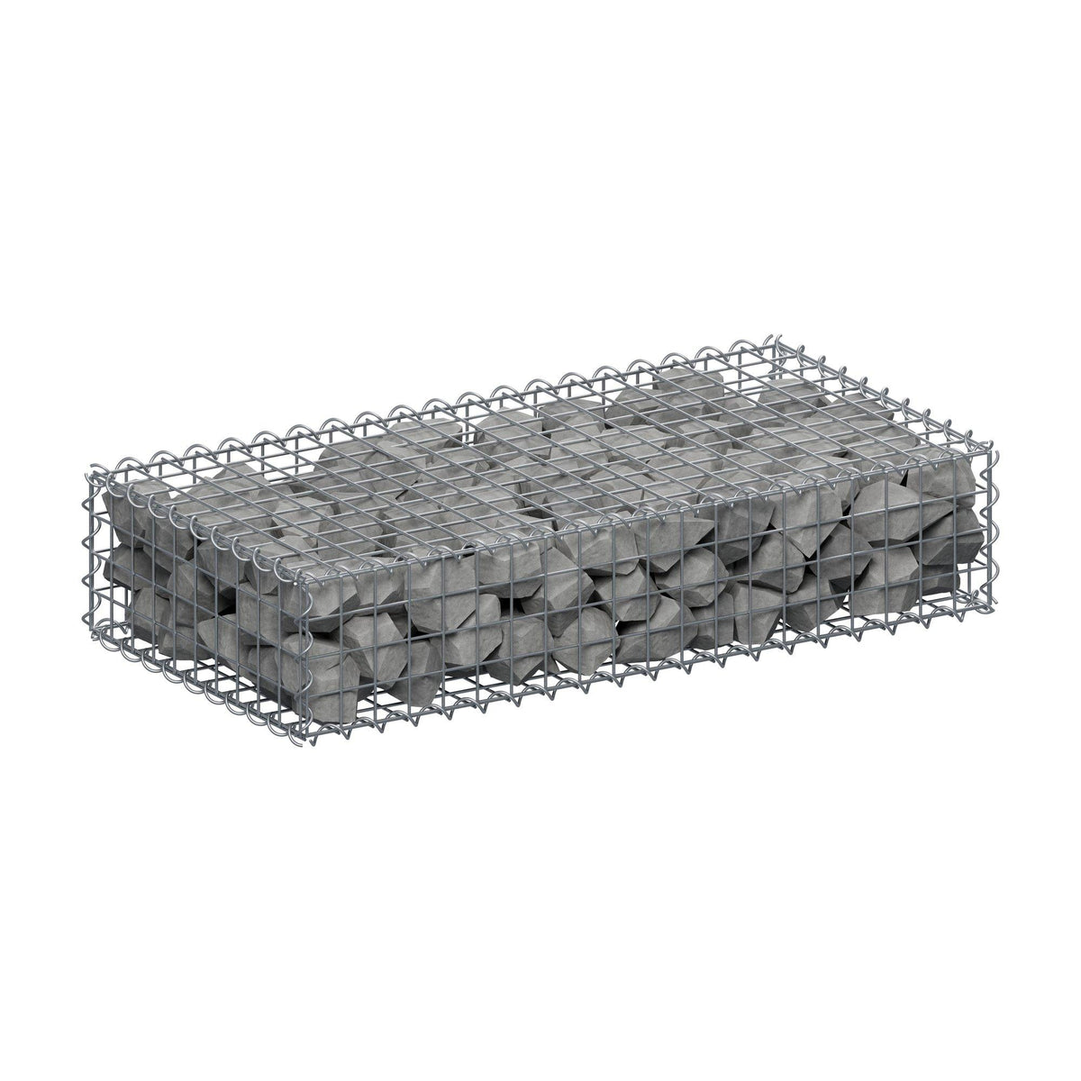 Gabione 100 cm x 20 cm x 50 cm (L x H x T), Maschenweite 5 cm x 5 cm, Spirale