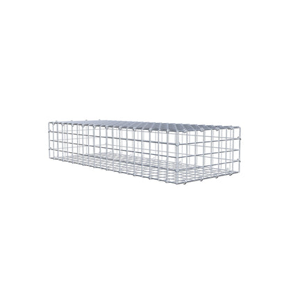 Gabbione 100 cm x 20 cm x 40 cm (L x H x P), maglia 5 cm x 5 cm, anello a C