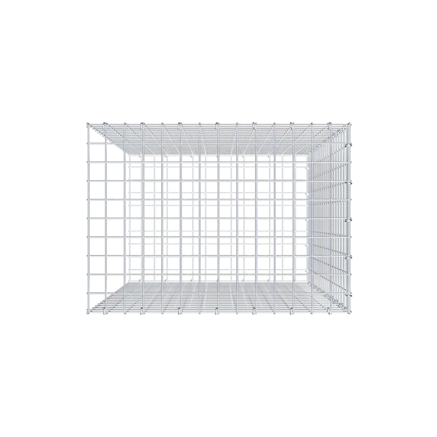 Type 2 oplegkorf 100 cm x 70 cm x 50 cm (L x H x D), maaswijdte 5 cm x 5 cm, C-ring