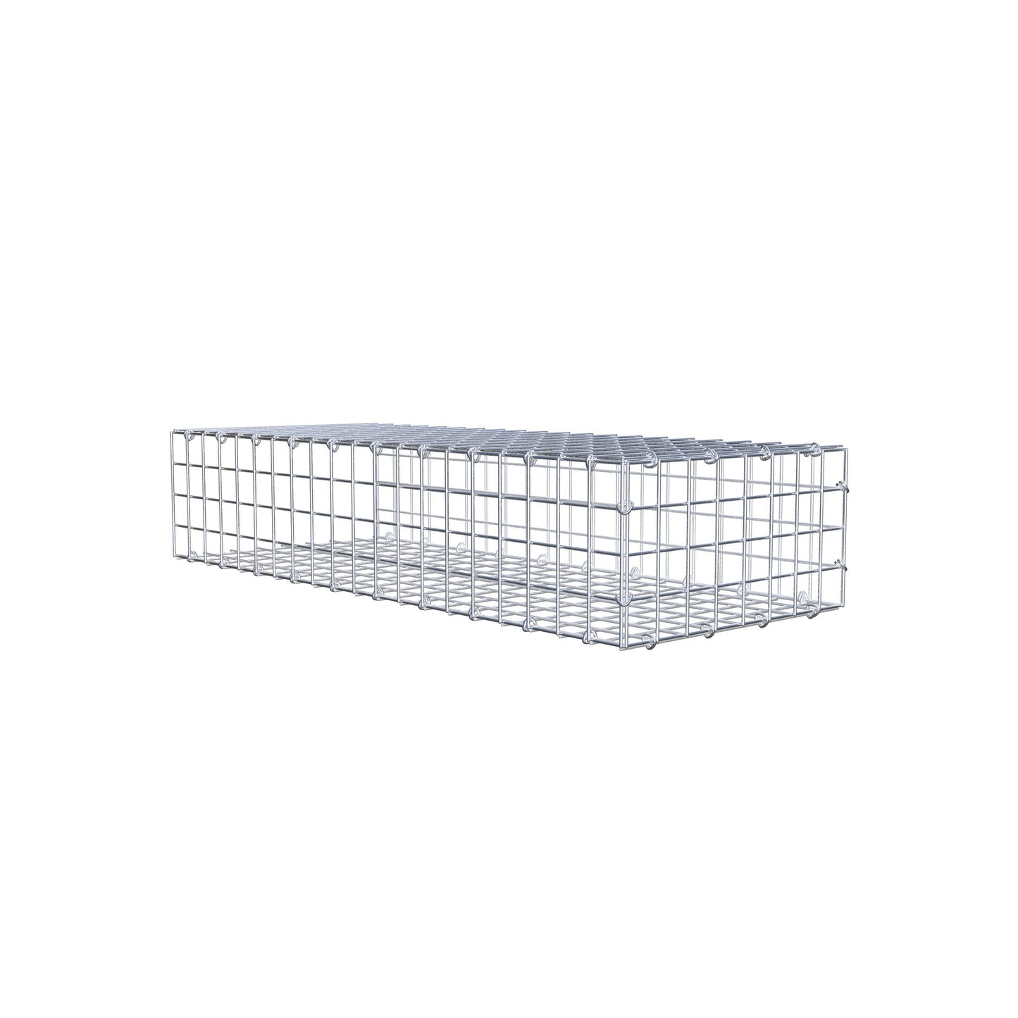 Type 2 oplegkorf 100 cm x 20 cm x 40 cm (L x H x D), maaswijdte 5 cm x 5 cm, C-ring