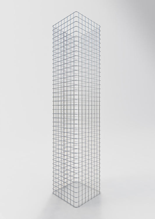 Colonne de gabion carrée 42 cm x 42 cm, hauteur 200 cm, MW 5 cm x 5 cm