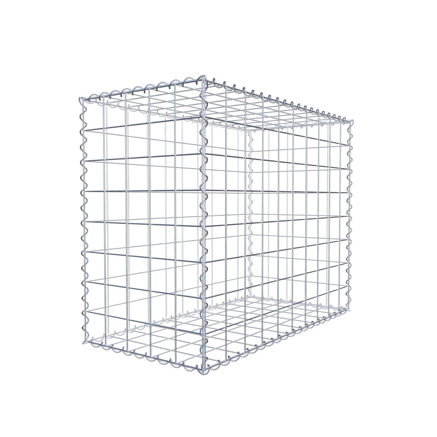 Schanskorf 100 cm x 80 cm x 50 cm (L x H x D), maaswijdte 10 cm x 10 cm, spiraalvormig