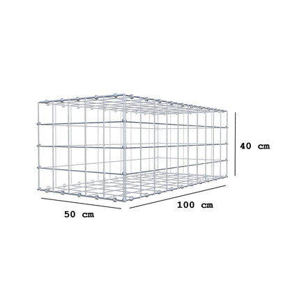 Gabione 100 cm x 40 cm x 50 cm (L x H x T), Maschenweite 10 x 10 cm, Spiralring