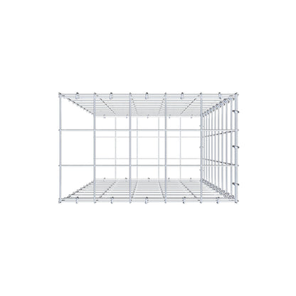Typ 2 påbyggnadsgabion 100 cm x 50 cm x 30 cm (L x H x D), maskstorlek 10 cm x 10 cm, C-ring