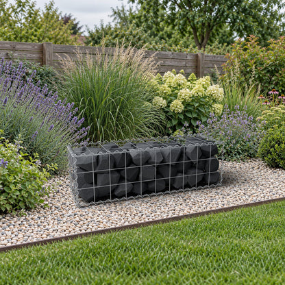 Gabione 100 cm x 30 cm x 30 cm (L x H x T), Maschenweite 10 cm x 10 cm, Spirale