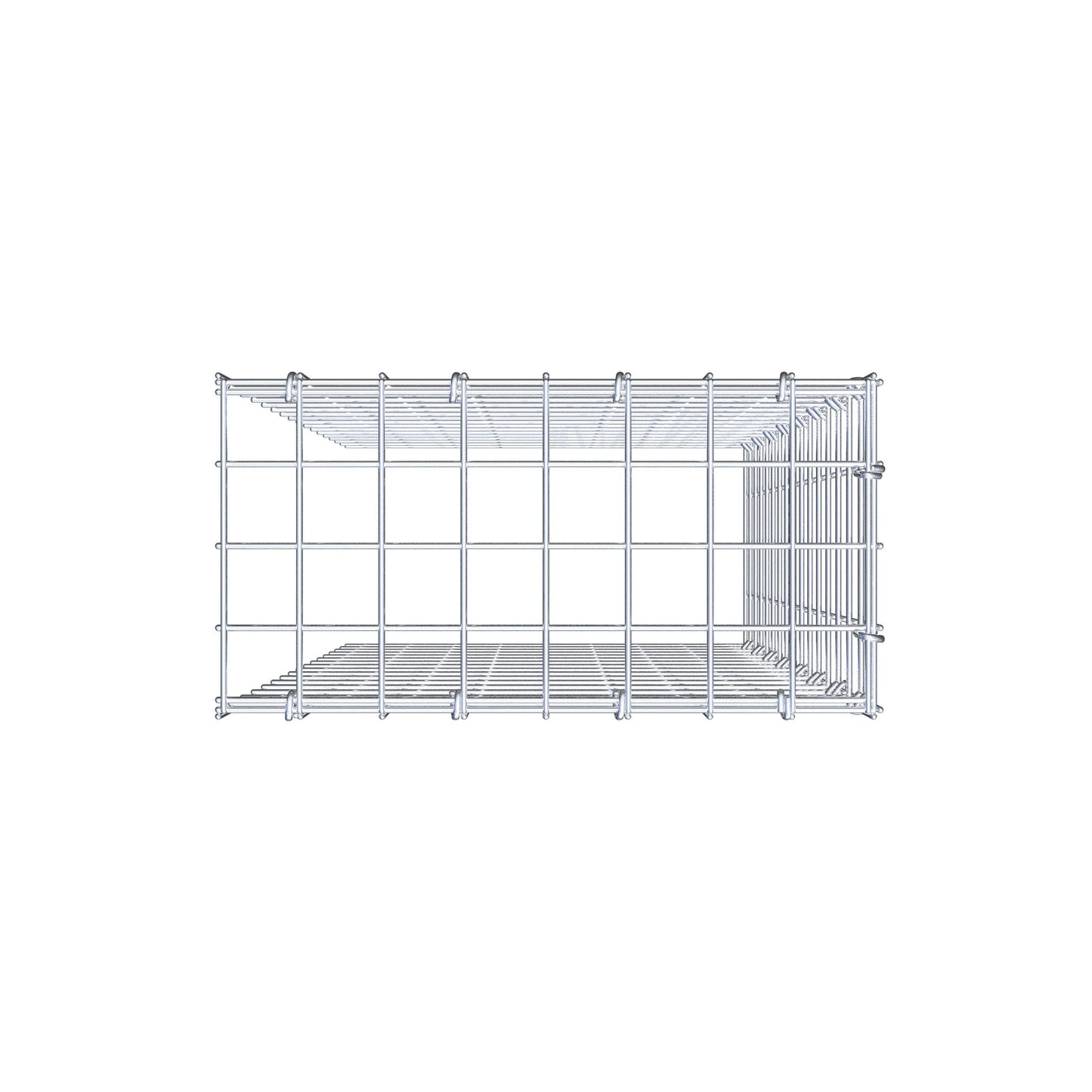 Monteret gabion type 4 80 cm x 40 cm x 20 cm (L x H x D), maskestørrelse 5 cm x 5 cm, C-ring