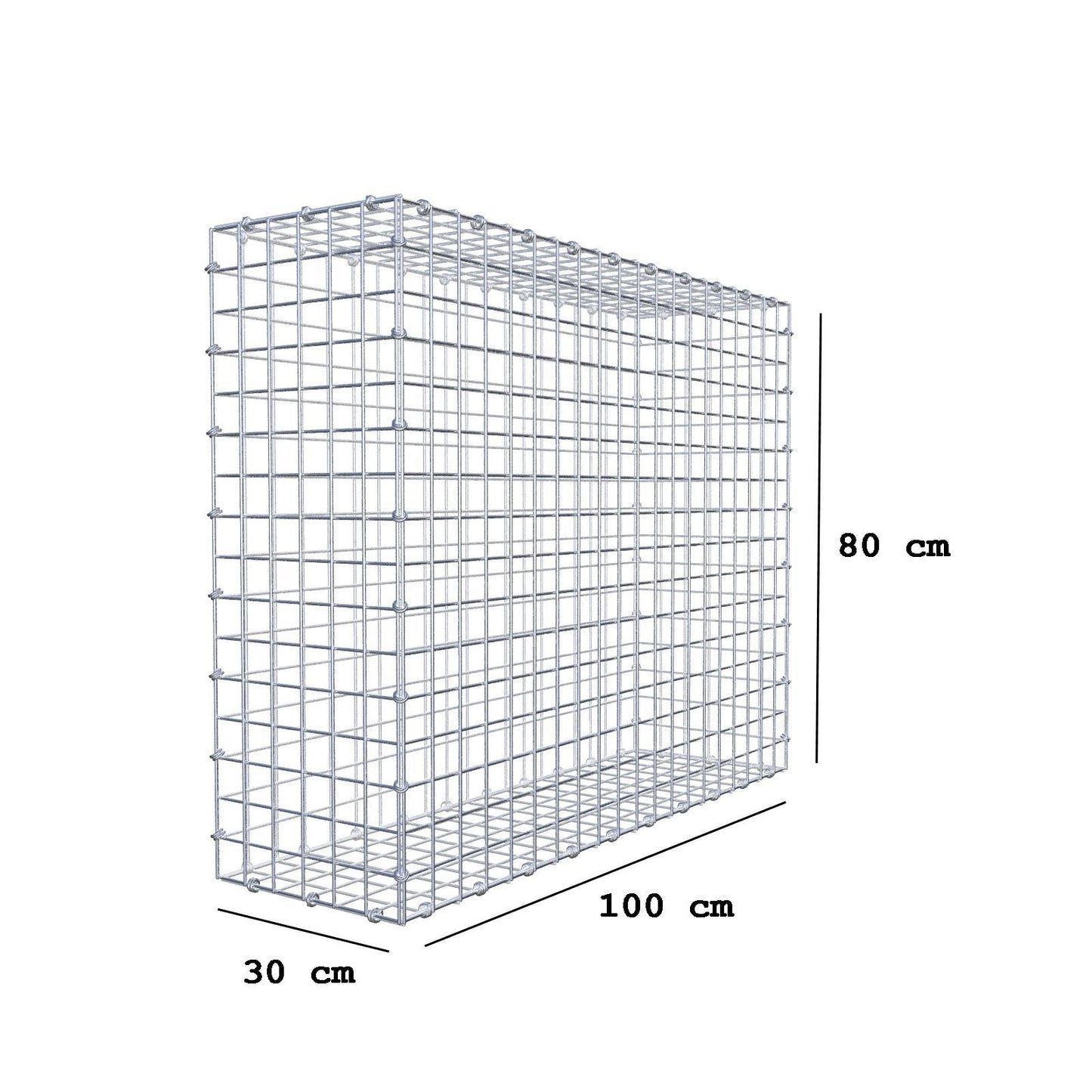 Schanskorf 100 cm x 80 cm x 30 cm (L x H x D), maaswijdte 5 x 5 cm, spiraalring