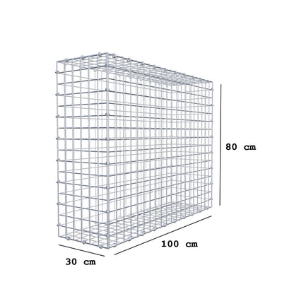 Schanskorf 100 cm x 80 cm x 30 cm (L x H x D), maaswijdte 5 x 5 cm, spiraalring