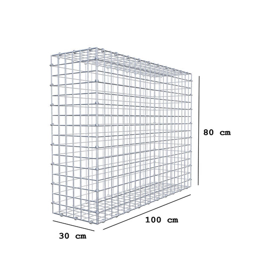 Schanskorf 100 cm x 80 cm x 30 cm (L x H x D), maaswijdte 5 x 5 cm, spiraalring