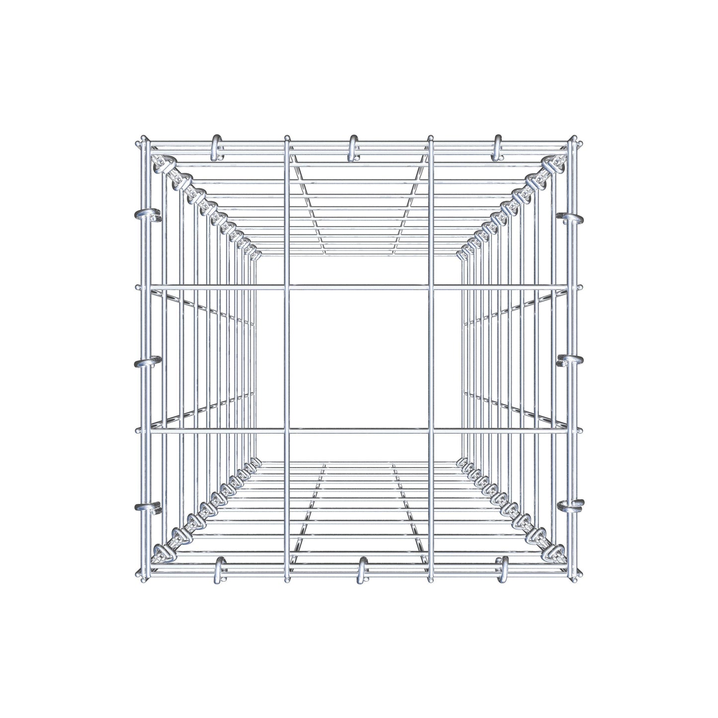 Monteret gabion type 3 100 cm x 30 cm x 30 cm (L x H x D), maskestørrelse 10 cm x 10 cm, C-ring