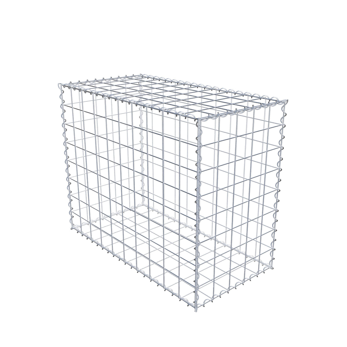 Gabione 100 cm x 80 cm x 50 cm (L x H x T), Maschenweite 10 cm x 10 cm, Spirale