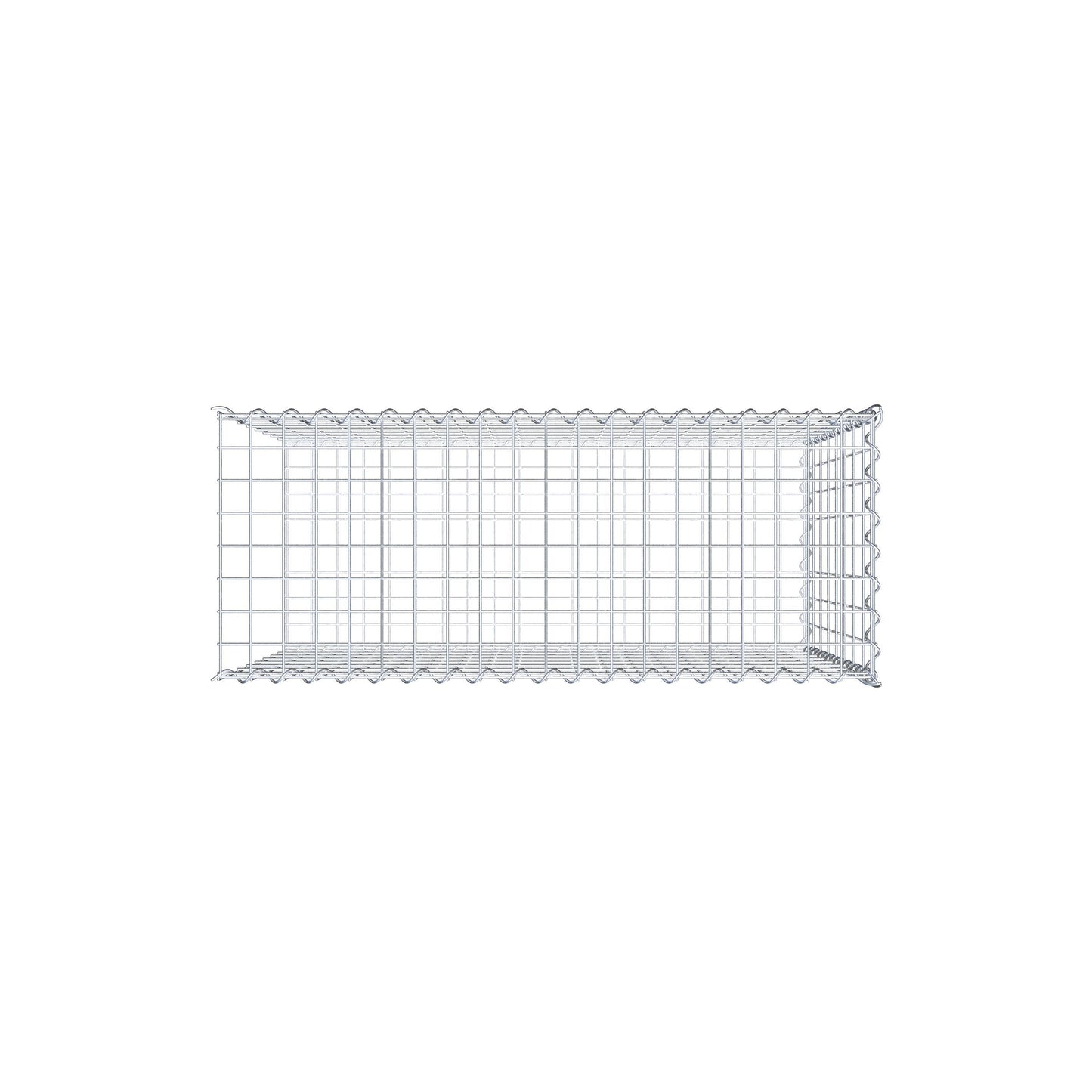 Opvokset gabion type 2 100 cm x 80 cm x 40 cm (L x H x D), maskestørrelse 5 cm x 10 cm, spiral