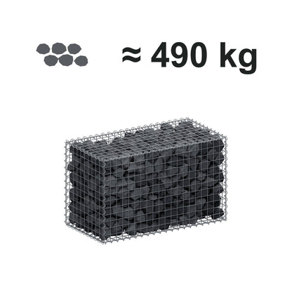 Gabione 100 cm x 60 cm x 50 cm (L x H x T), Maschenweite 5 cm x 5 cm, Spirale