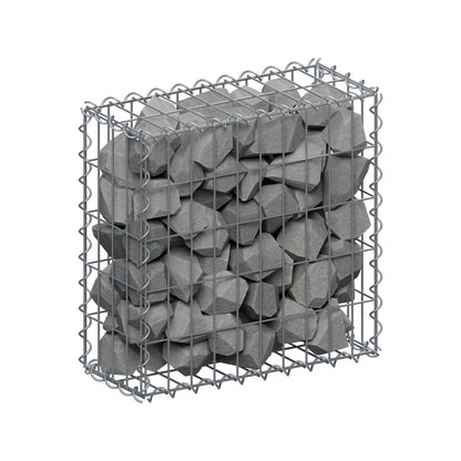 Gabion 50 cm x 50 cm x 20 cm (L x H x D), maskestørrelse 5 cm x 10 cm, spiral