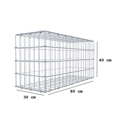 Gabbione 80 cm x 40 cm x 30 cm (L x H x P), maglia 5 x 10 cm, anello a spirale