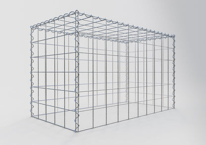 Opbouw schanskorf type 3 100 cm x 60 cm x 50 cm (L x H x D), maaswijdte 10 cm x 10 cm, spiraal