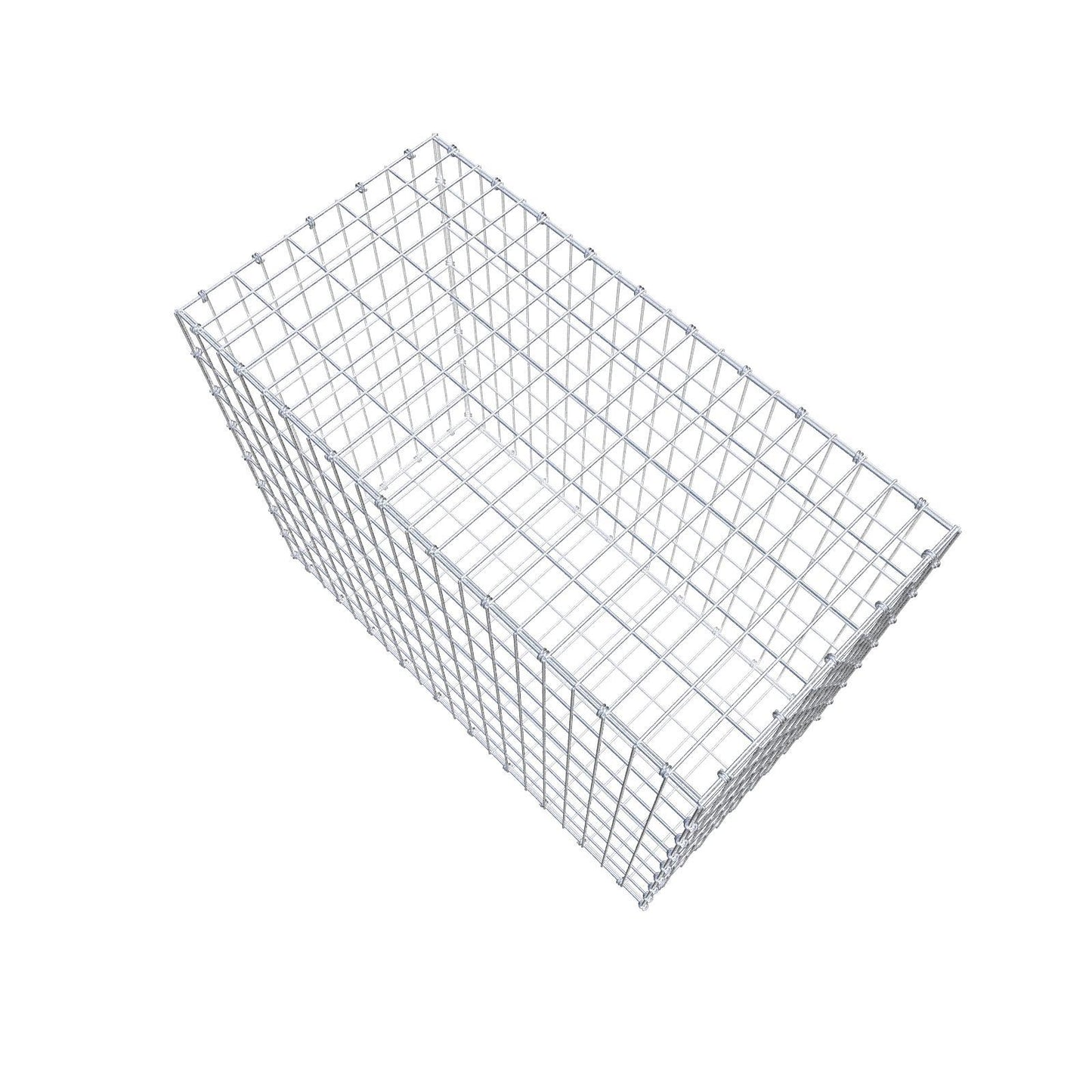 Gabbione 100 cm x 80 cm x 50 cm (L x H x P), maglia 5 x 10 cm, anello a spirale