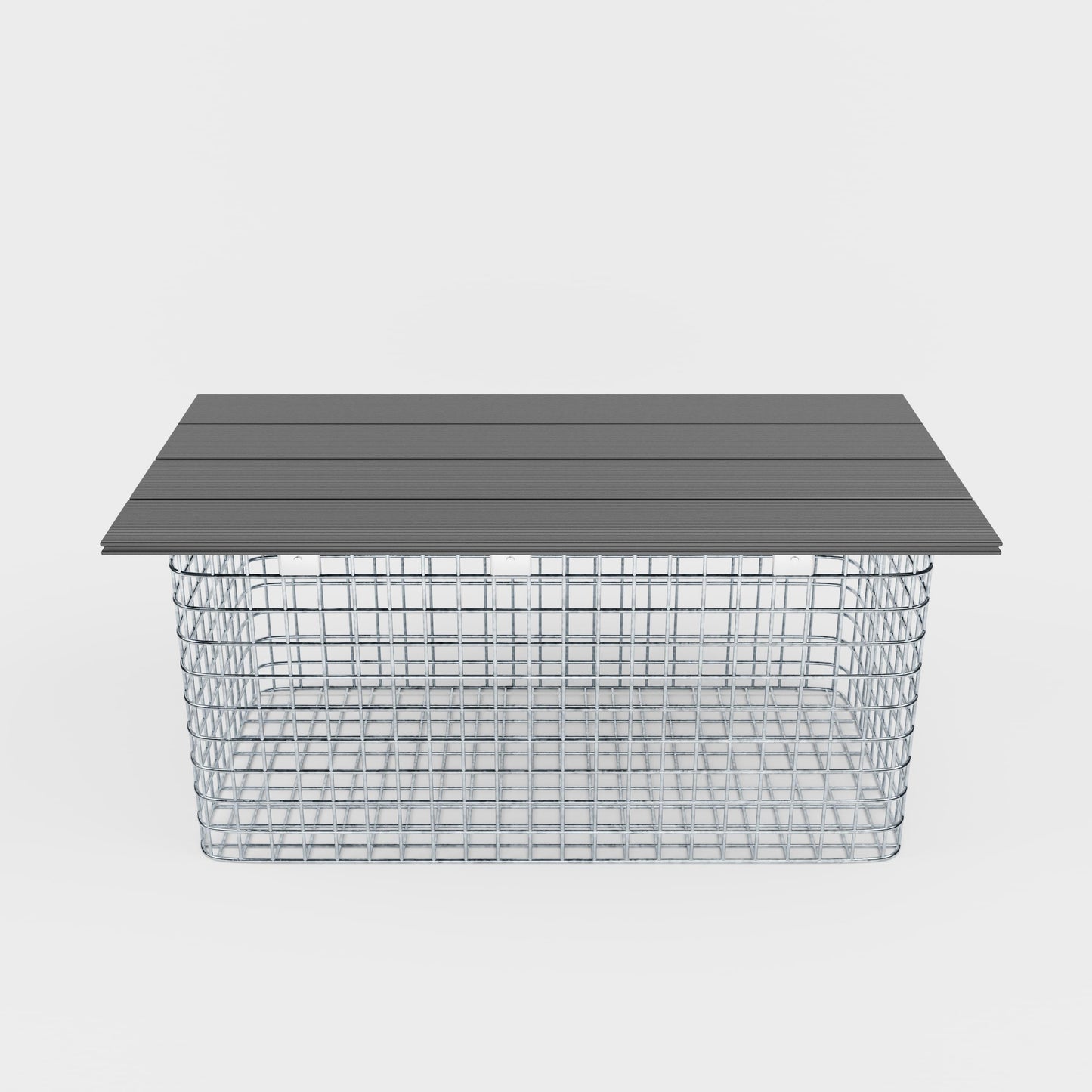Banco de jardín 102 x 50 x 52 cm MW 5 x 5 cm galvanizado en caliente, con tablero reciclado en antracita