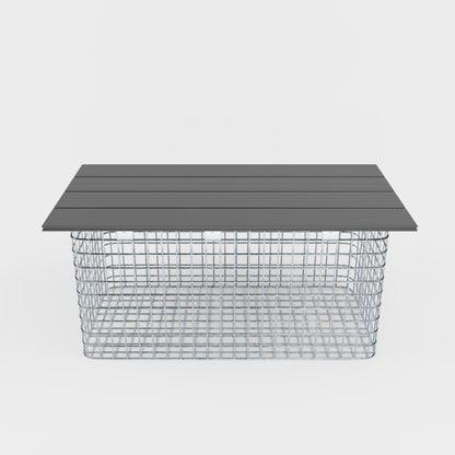 Banco de jardín 102 x 50 x 52 cm MW 5 x 5 cm galvanizado en caliente, con tablero reciclado en antracita