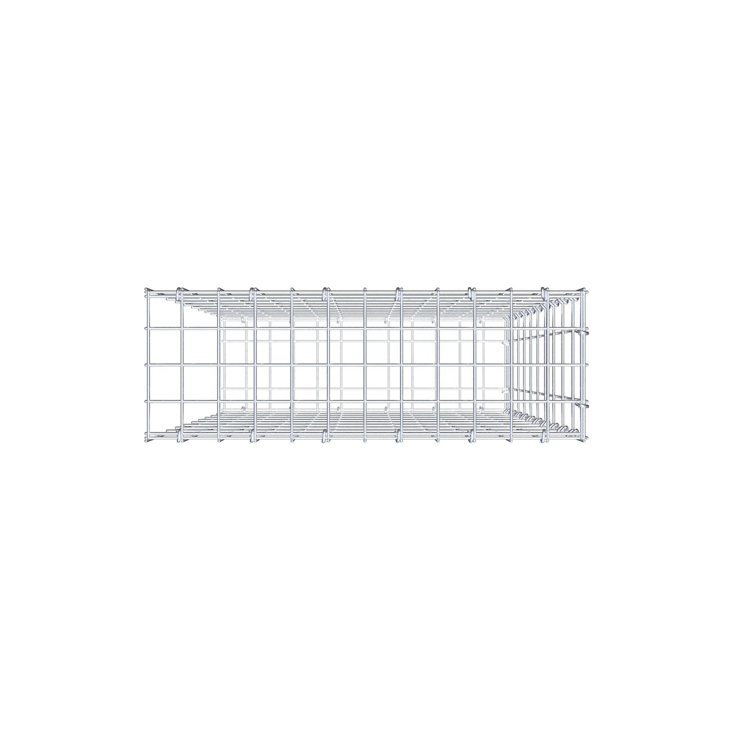 Opzetpaal type 2 100 cm x 60 cm x 20 cm, maaswijdte 5 cm x 10 cm, C-ring