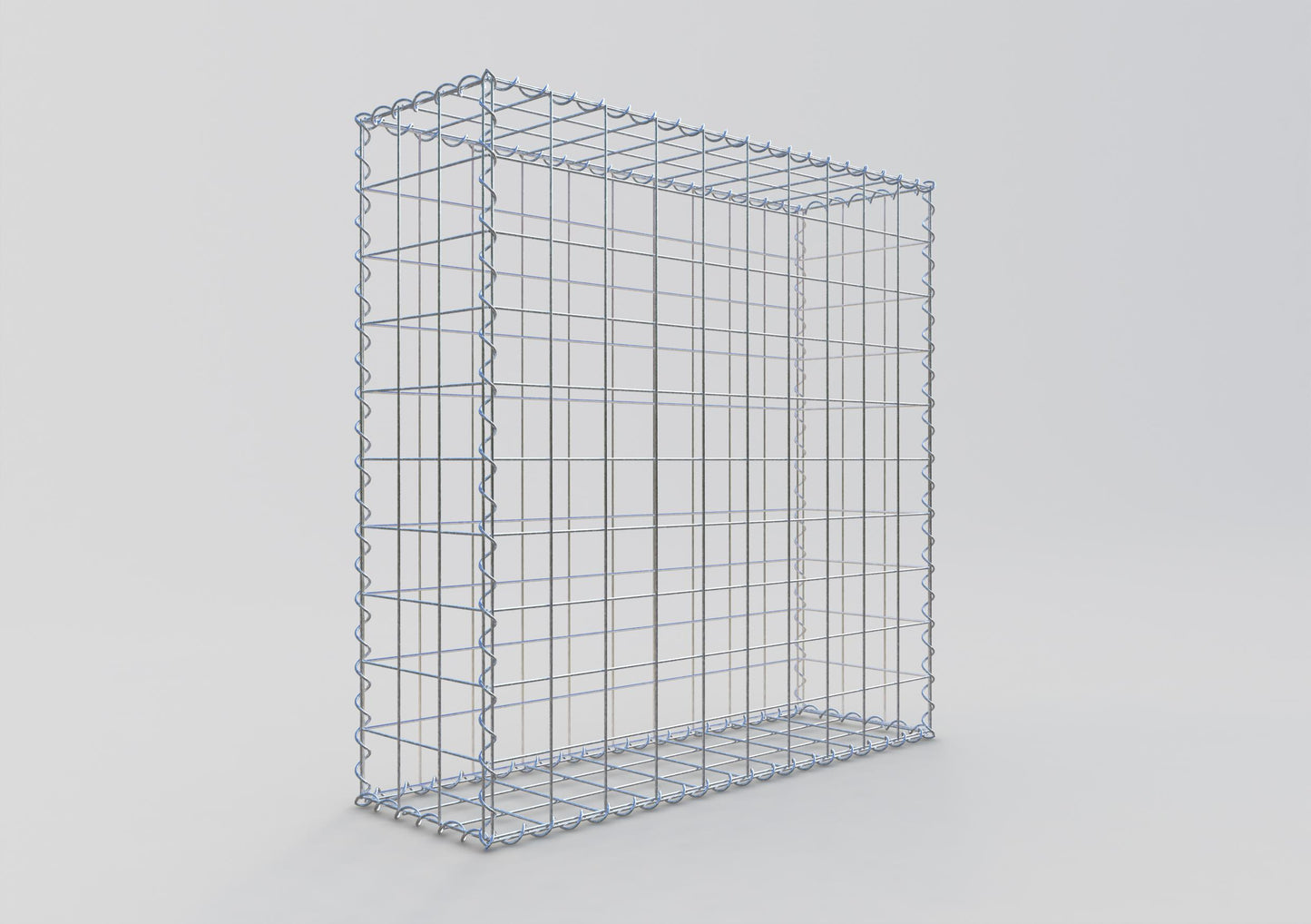 Schanskorf 100 cm x 100 cm x 30 cm (L x H x D), maaswijdte 10 cm x 10 cm, spiraalvormig