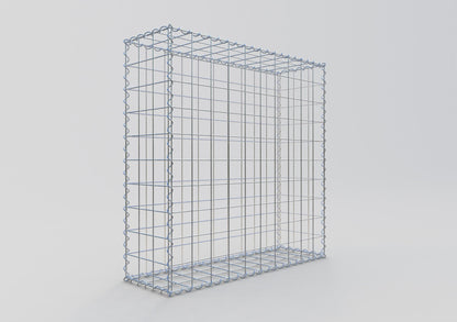 Schanskorf 100 cm x 100 cm x 30 cm (L x H x D), maaswijdte 10 cm x 10 cm, spiraalvormig
