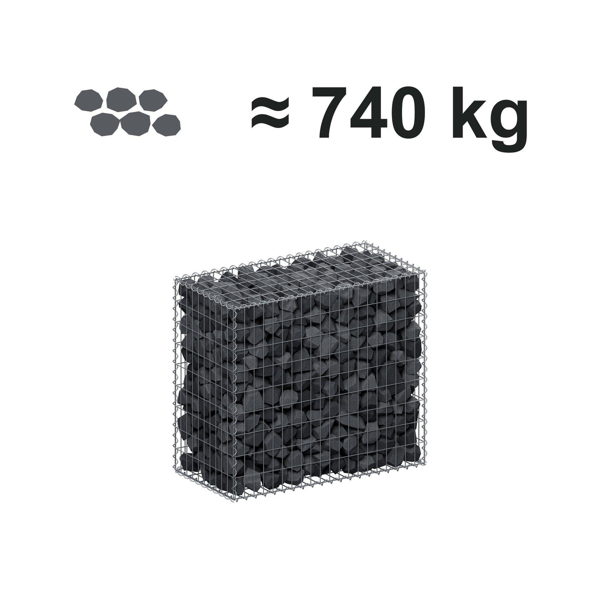 Schanskorf 100 cm x 90 cm x 50 cm (L x H x D), maaswijdte 5 cm x 10 cm, spiraalvormig