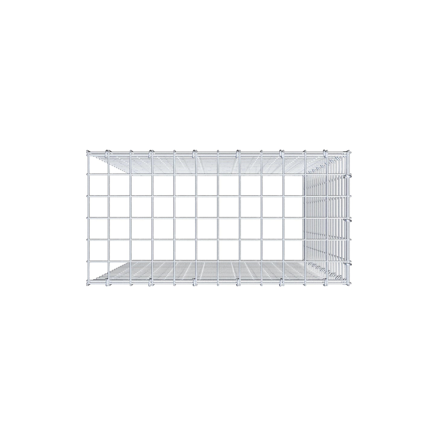 Fourche rapportée type 4 100 cm x 60 cm x 30 cm (L x H x P), mailles 5 cm x 5 cm, anneau C