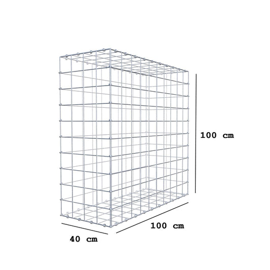 Gabion 100 cm x 100 cm x 40 cm (L x H x D), mesh size 10 x 10 cm, spiral ring