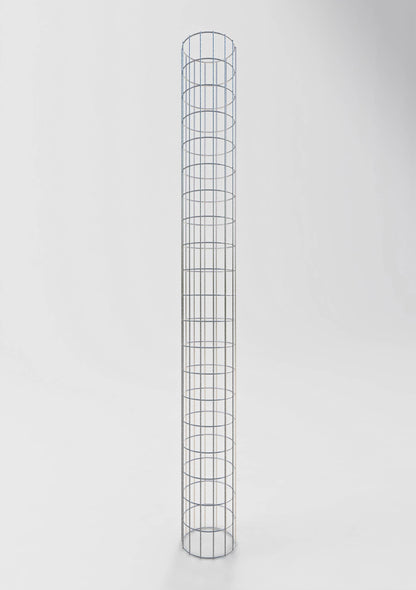 Gabionensäule rund feuerverzinkt, 22 cm Durchmesser, 200 cm Höhe, MW 5 cm x 10 cm