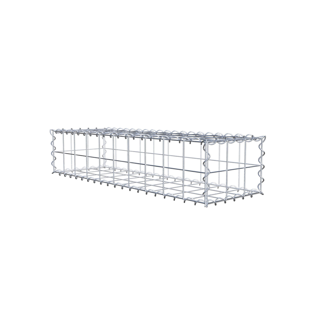 Gabione 100 cm x 20 cm x 30 cm (L x H x T), Maschenweite 10 cm x 10 cm, Spirale