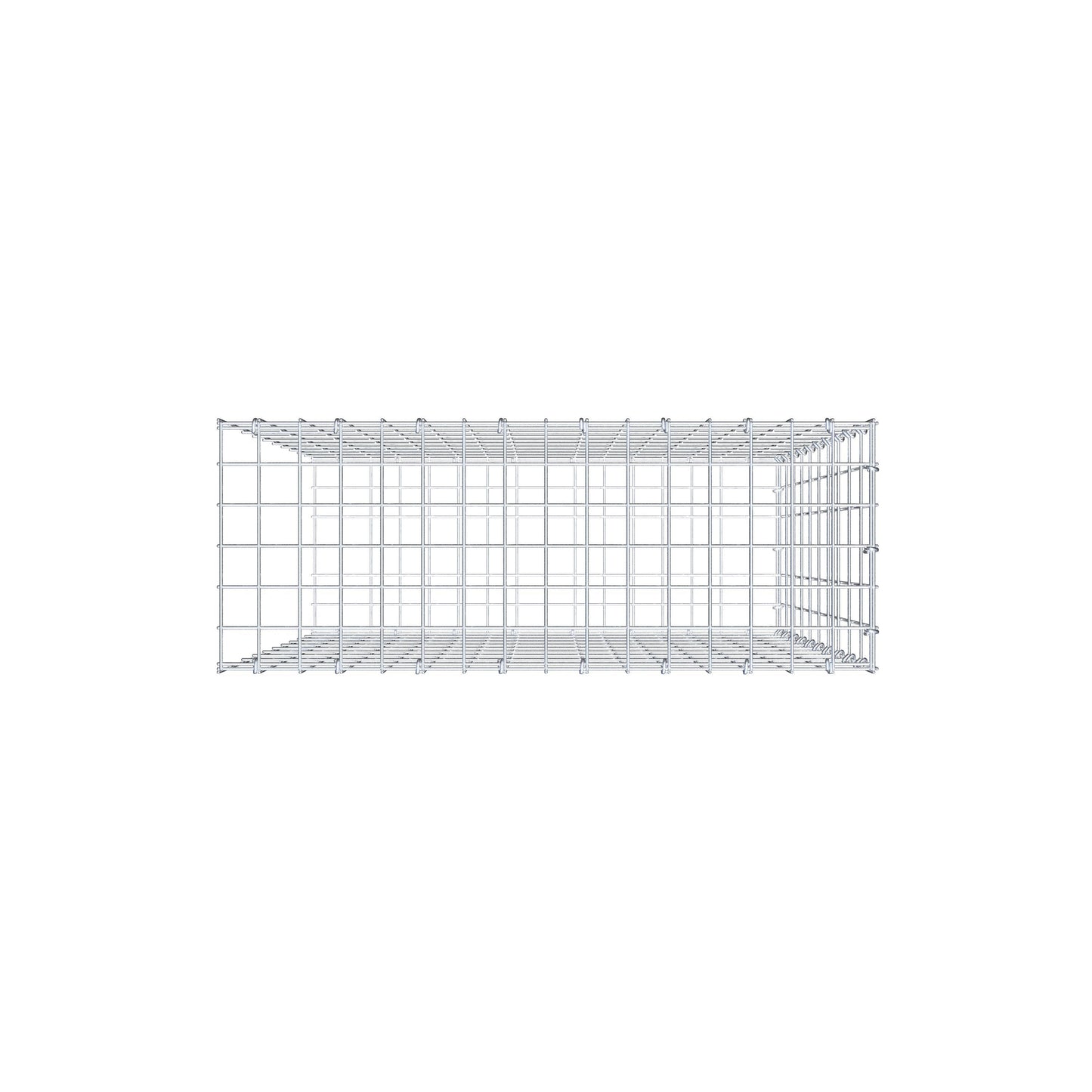 Monteret gabion type 2 100 cm x 80 cm x 30 cm, maskestørrelse 5 cm x 10 cm, C-ring