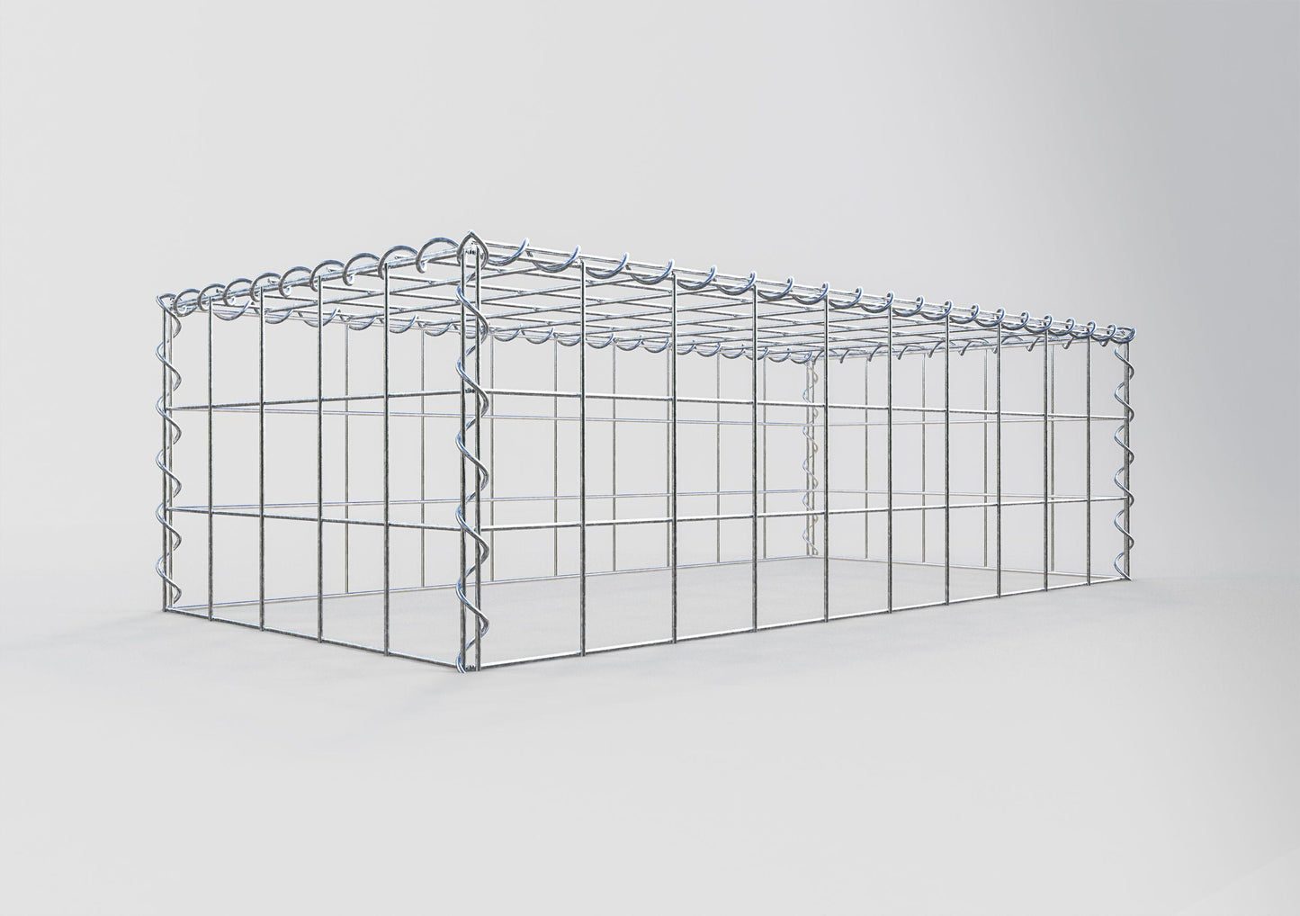Gabion rapporté type 3 100 cm x 30 cm x 50 cm (L x H x P), mailles 10 cm x 10 cm, spirale