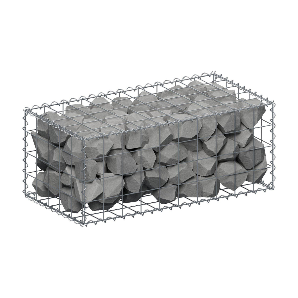 Gabione 100 cm x 40 cm x 50 cm (L x H x T), Maschenweite 10 cm x 10 cm, Spirale