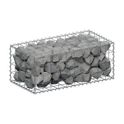 Gabione 100 cm x 40 cm x 50 cm (L x H x T), Maschenweite 10 cm x 10 cm, Spirale
