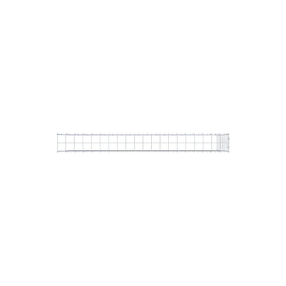 Monteret gabion type 4 200 cm x 100 cm x 20 cm (L x H x D), maskestørrelse 10 cm x 10 cm, C-ring