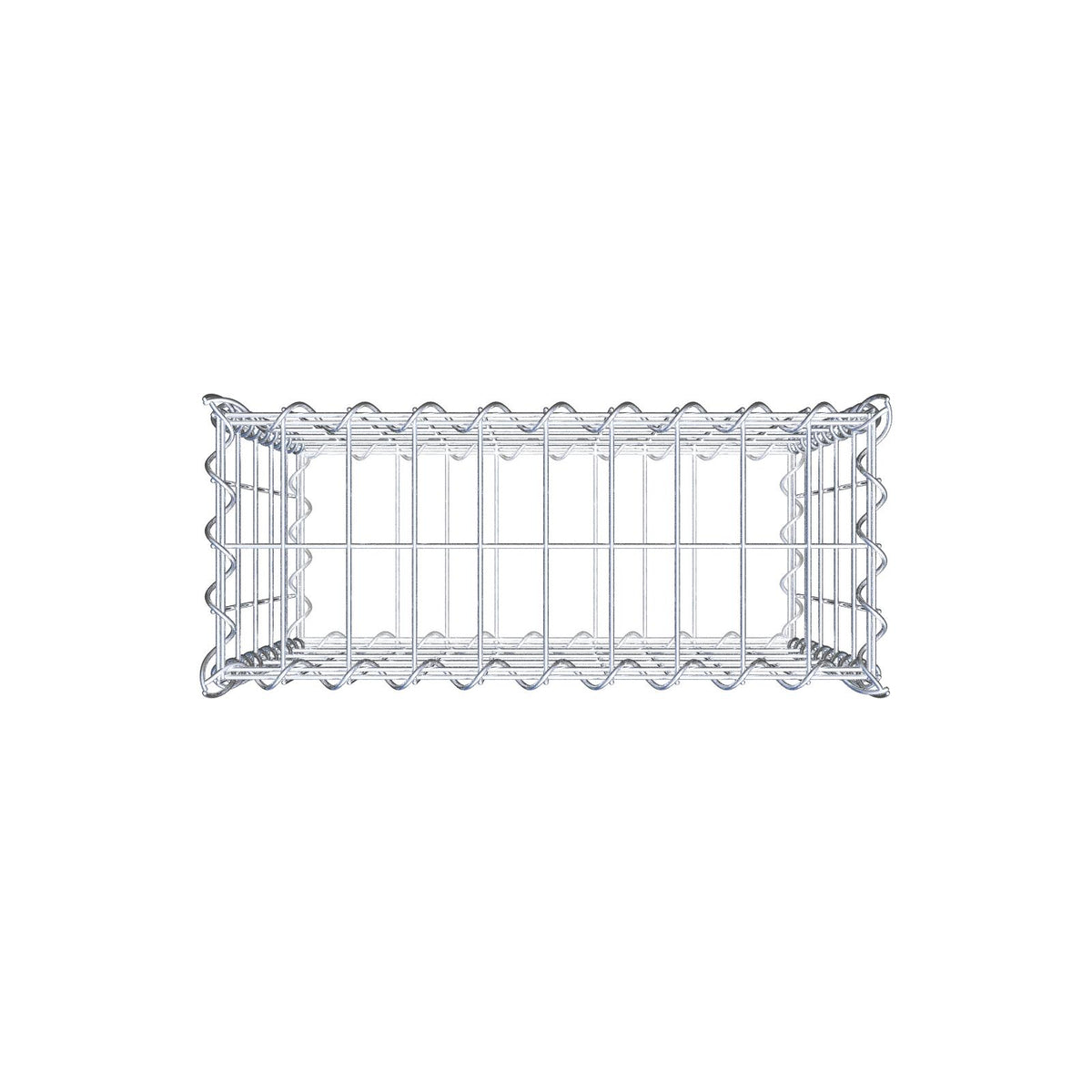 Gabion 50 cm x 50 cm x 20 cm (L x H x D), maskestørrelse 5 cm x 10 cm, spiral