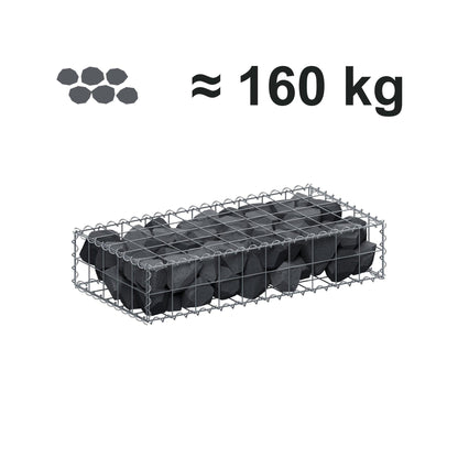 Gabion 100 cm x 20 cm x 50 cm (L x H x D), maskstorlek 10 cm x 10 cm, spiral