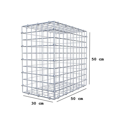 Gabbione 50 cm x 50 cm x 30 cm (L x H x P), maglia 5 x 5 cm, anello a spirale