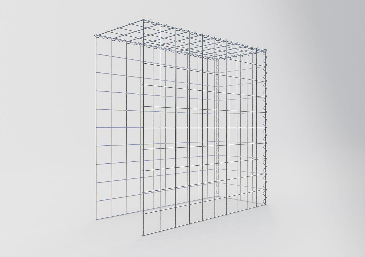 Gabion rapporté type 4 100 cm x 100 cm x 40 cm (L x H x P), mailles 10 cm x 10 cm, spirale