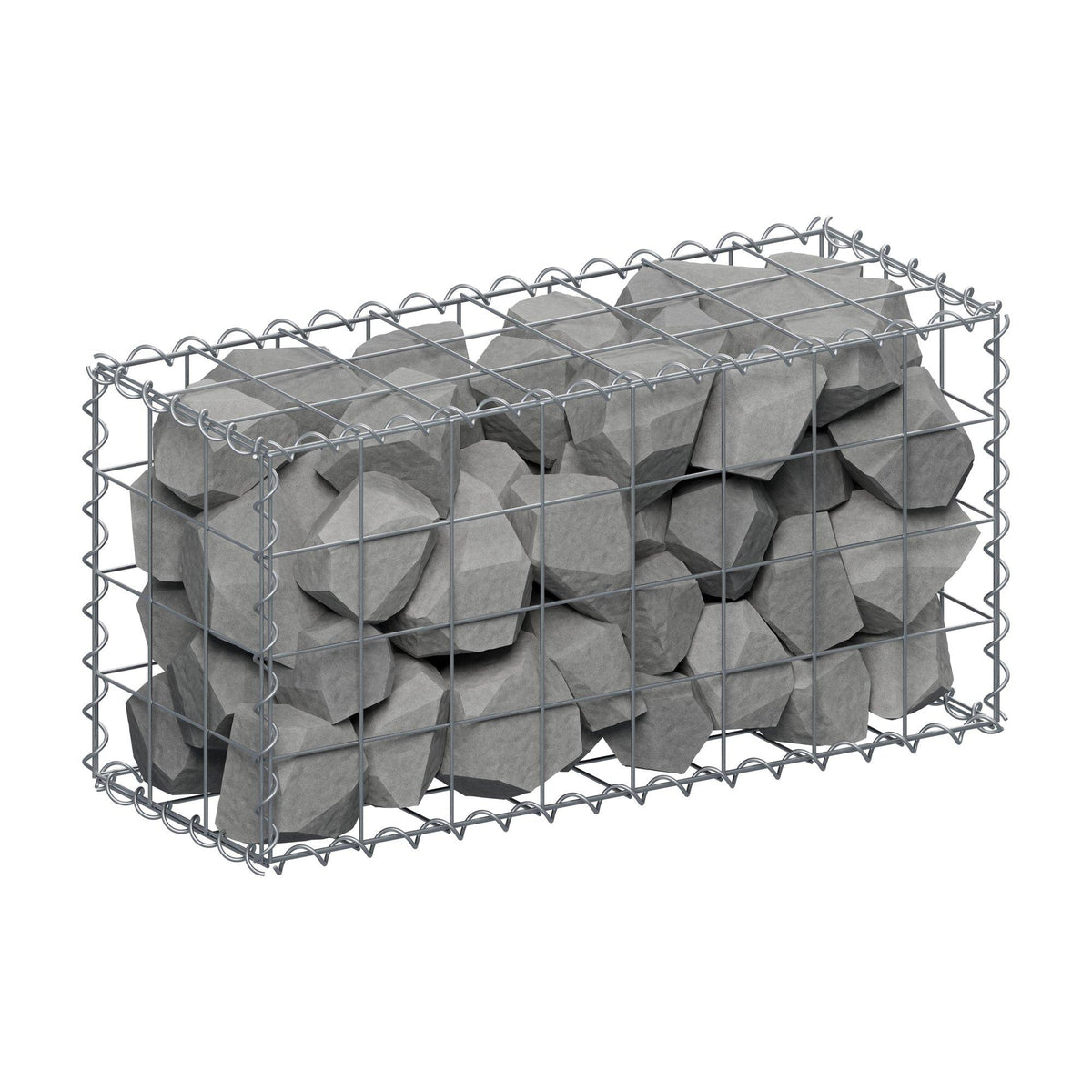 Gabion 80 cm x 40 cm x 30 cm (L x H x D), maskestørrelse 10 cm x 10 cm, spiral