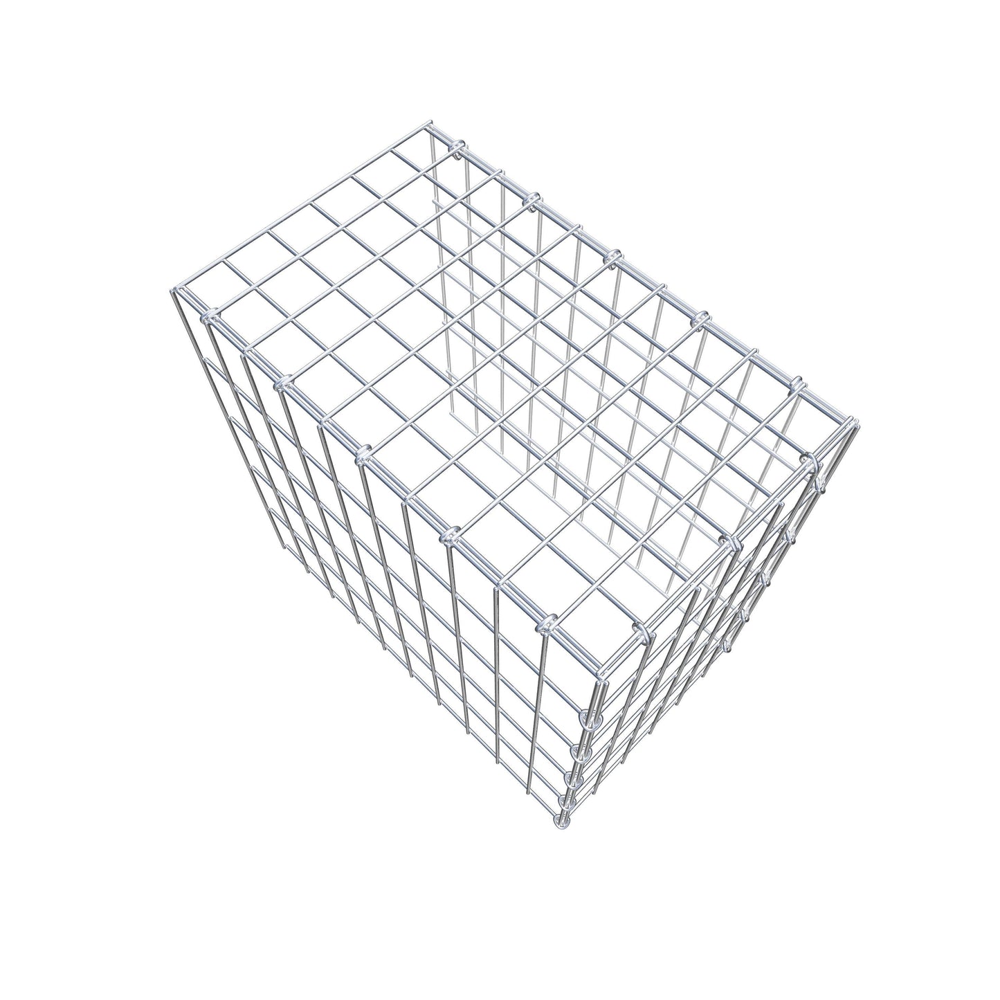 Opbouw schanskorf type 4 50 cm x 50 cm x 30 cm (L x H x D), maaswijdte 5 cm x 10 cm, C-ring