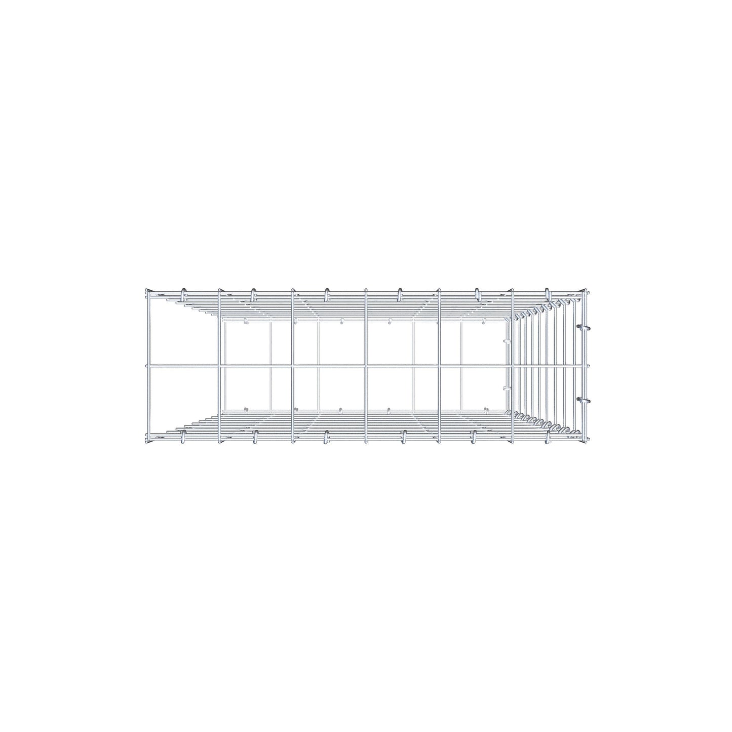 Monteret gabion type 2 100 cm x 60 cm x 20 cm (L x H x D), maskestørrelse 10 cm x 10 cm, C-ring