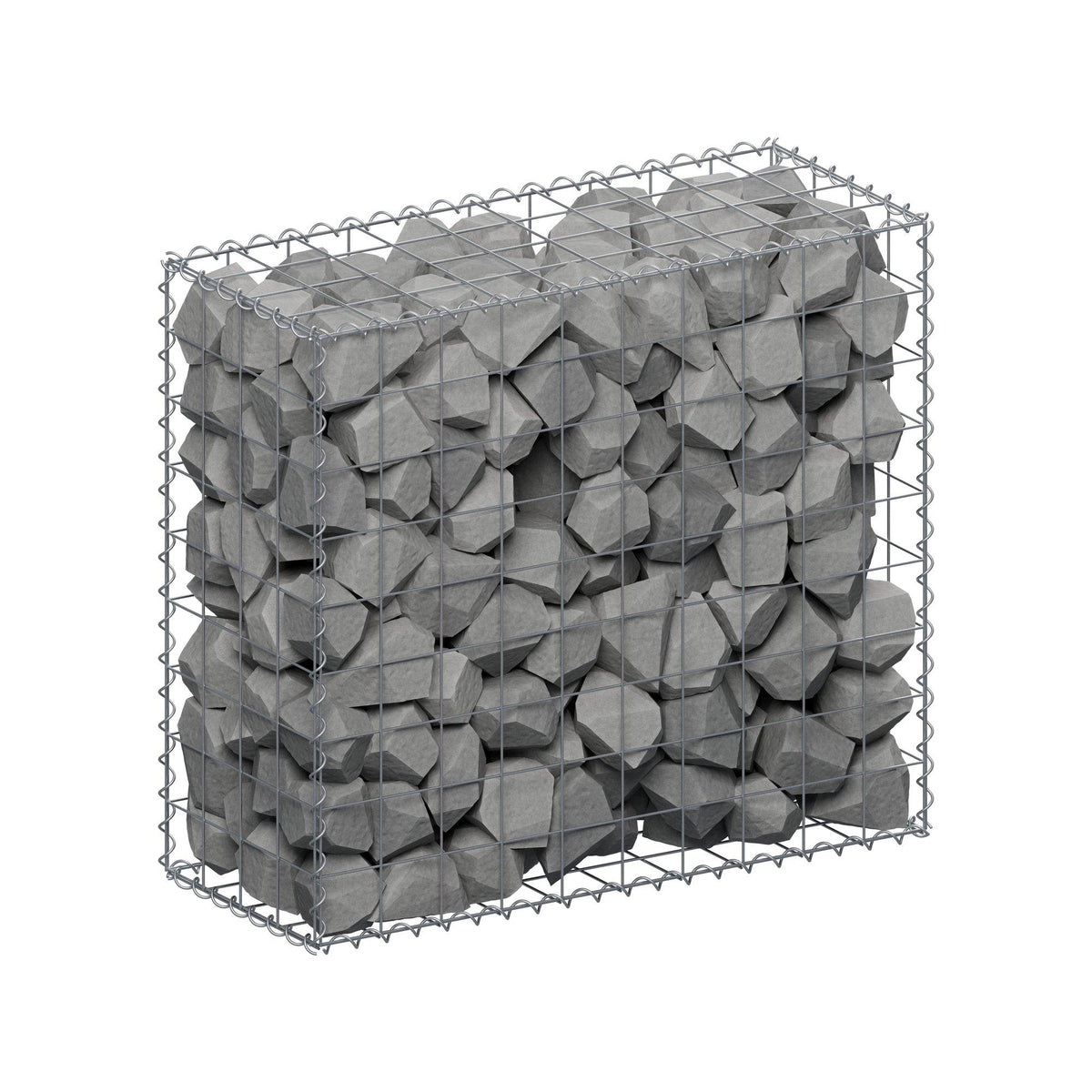 Gabione 100 cm x 90 cm x 40 cm (L x H x T), Maschenweite 10 cm x 10 cm, Spirale
