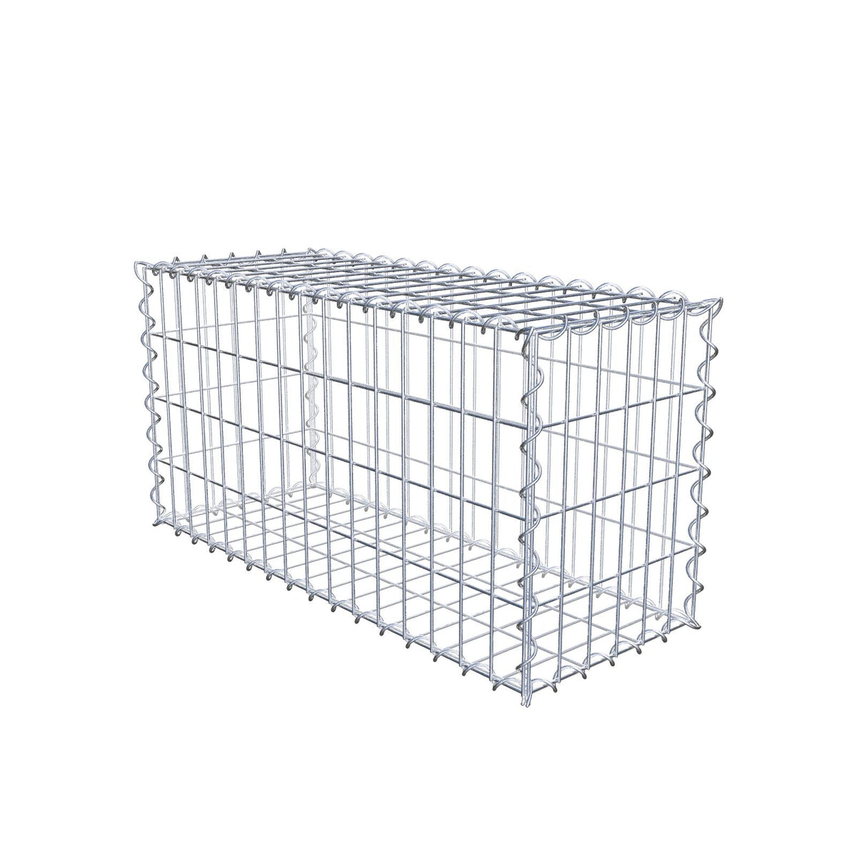 Schanskorf 80 cm x 40 cm x 30 cm (L x H x D), maaswijdte 5 cm x 10 cm, spiraalvormig