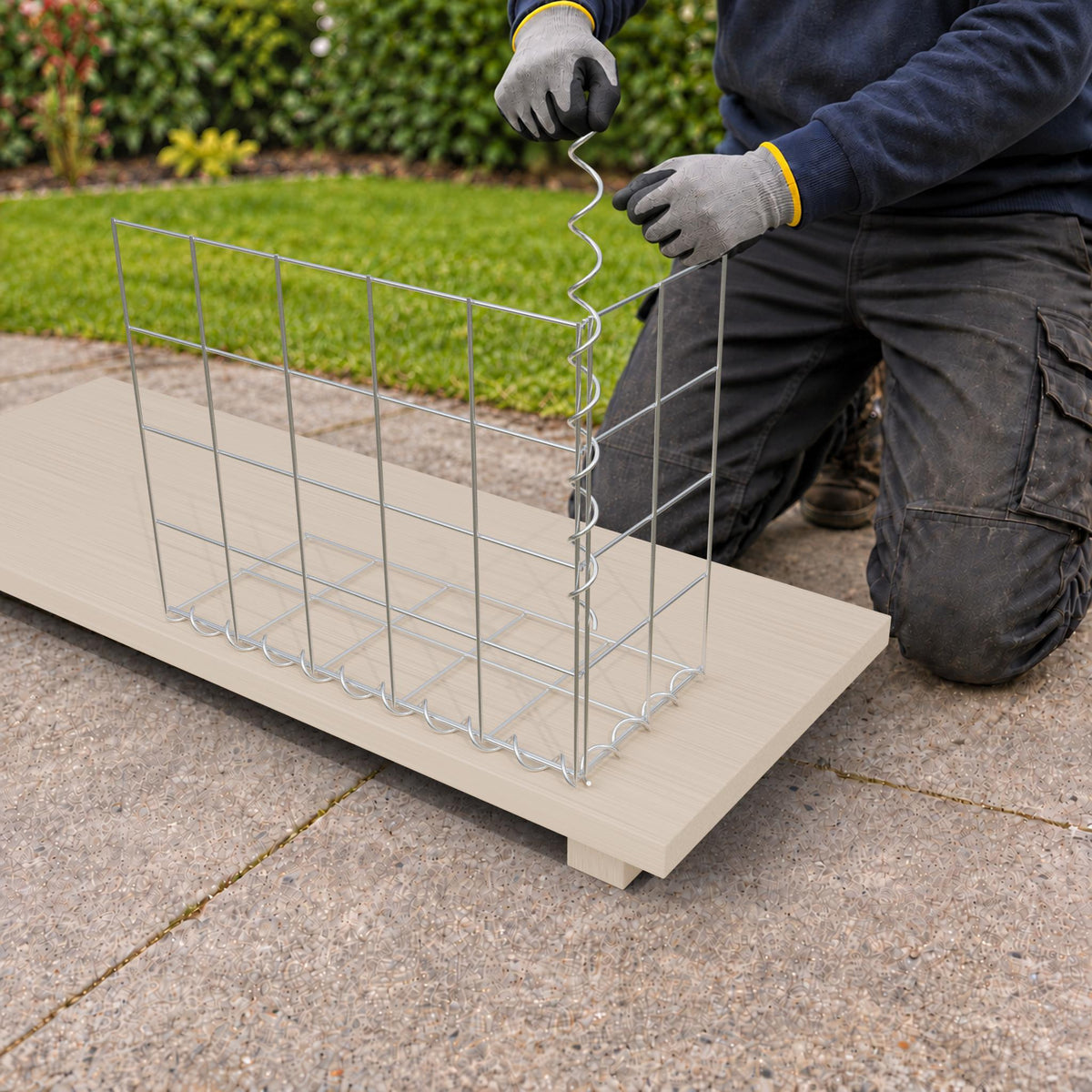 Gabion 50 cm x 40 cm x 20 cm (L x H x D), maskestørrelse 10 cm x 10 cm, spiral