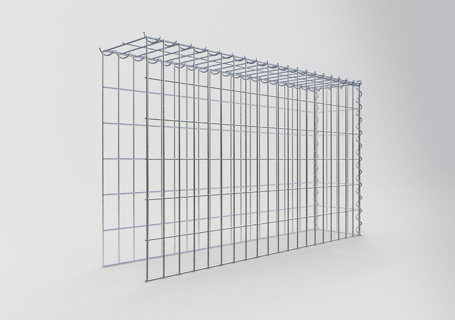Gabbione aggiuntivo tipo 4 100 cm x 60 cm x 20 cm (L x H x P), dimensione maglia 5 cm x 10 cm, a spirale