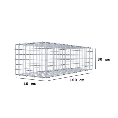 Schanskorf 100 cm x 30 cm x 40 cm (L x H x D), maaswijdte 5 x 5 cm, spiraalring