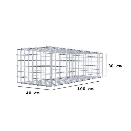 Schanskorf 100 cm x 30 cm x 40 cm (L x H x D), maaswijdte 5 x 5 cm, spiraalring