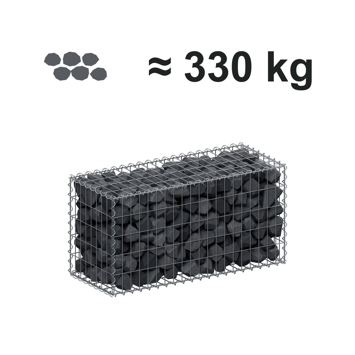 Gabion 100 cm x 50 cm x 40 cm (L x H x P), mailles 5 cm x 10 cm, spirale